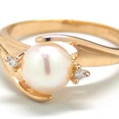 Ladies Pearl/Diamond Birthstone Ring