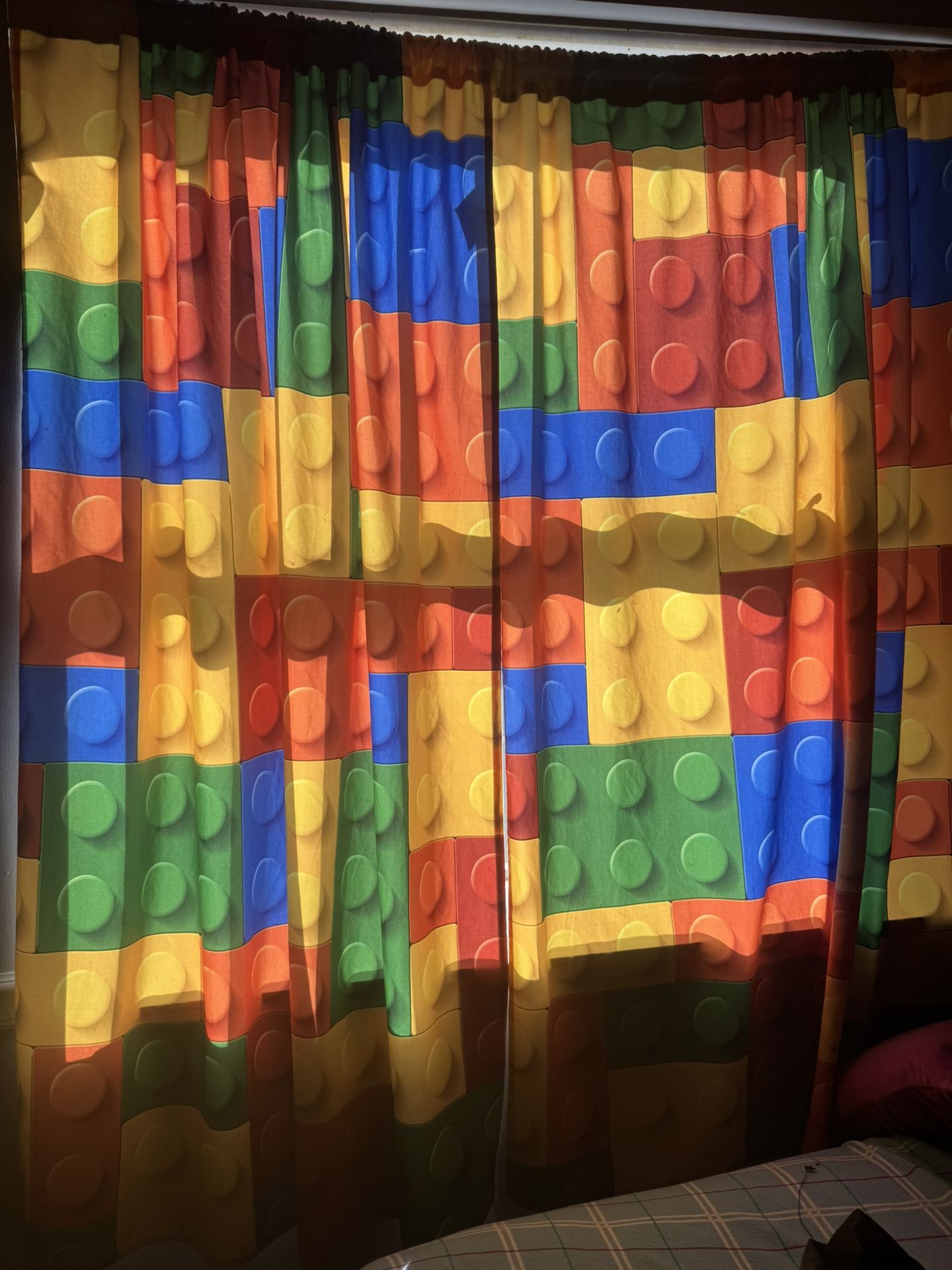 Color Block ( Legos) Curtain 2 Panels Short