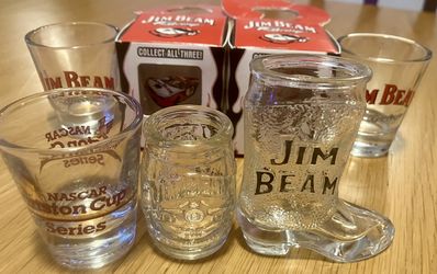 7 Jim Beam Racing Shot Glasses (CLEAN/Great Condition)