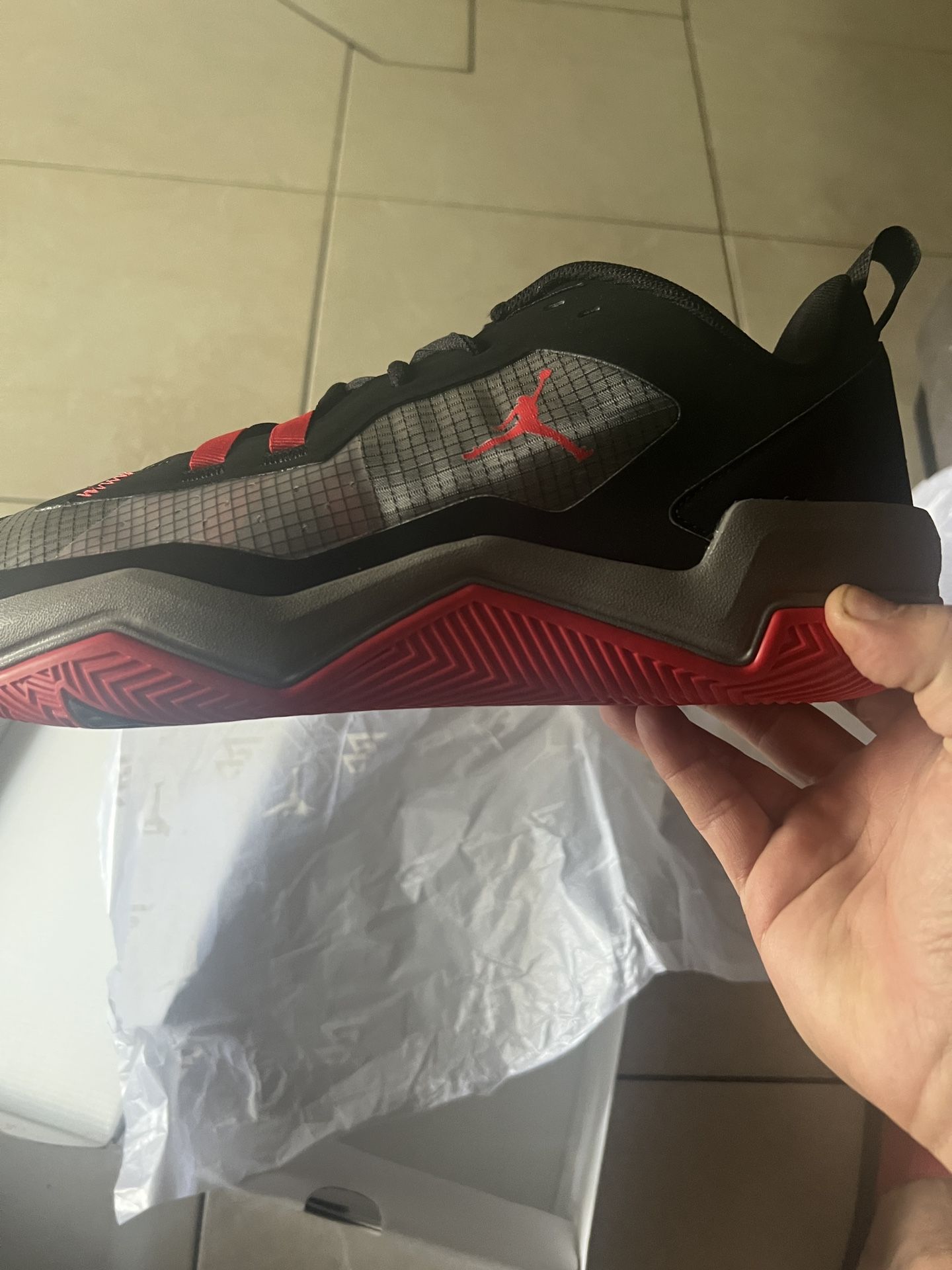12m Jordan One Take 4 Black/University red-White