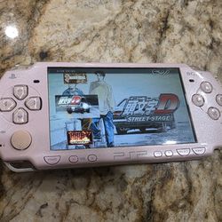 Playstation Psp 2000 Rose Pink Mod--ded Video Game Console 