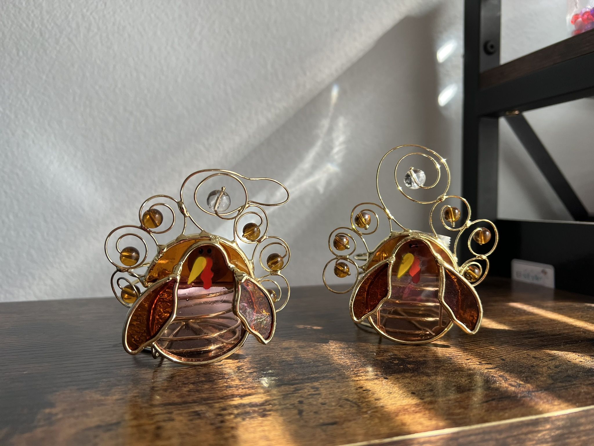 Stained Glass Turkey Votive Holders