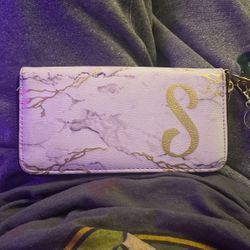 Marble  Cute Wallet With Initial S
