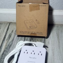 Cruise Essentials, NUOZHI 6 Ft Power Strip with 3 Outlets and 4 USB Ports(1 USB C), Non Surge Protector for Cruise Ship, Travel, Home Office, ETL List