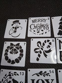 Small 3 x 3 inches  wide-X-mas stencils  (2x $1)