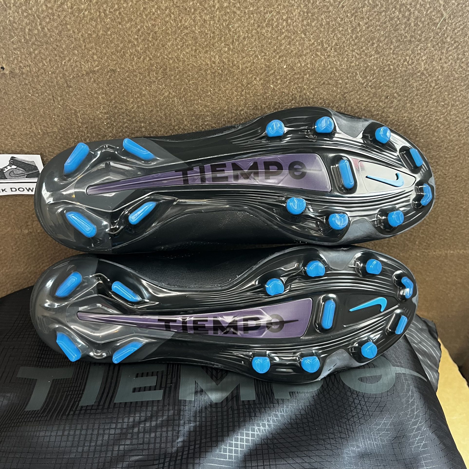 NEW Nike Tiempo Legend 9 Elite FG Black Blue CZ8482 001 Mens Size 7.5, 8, 8.5 With Bag!