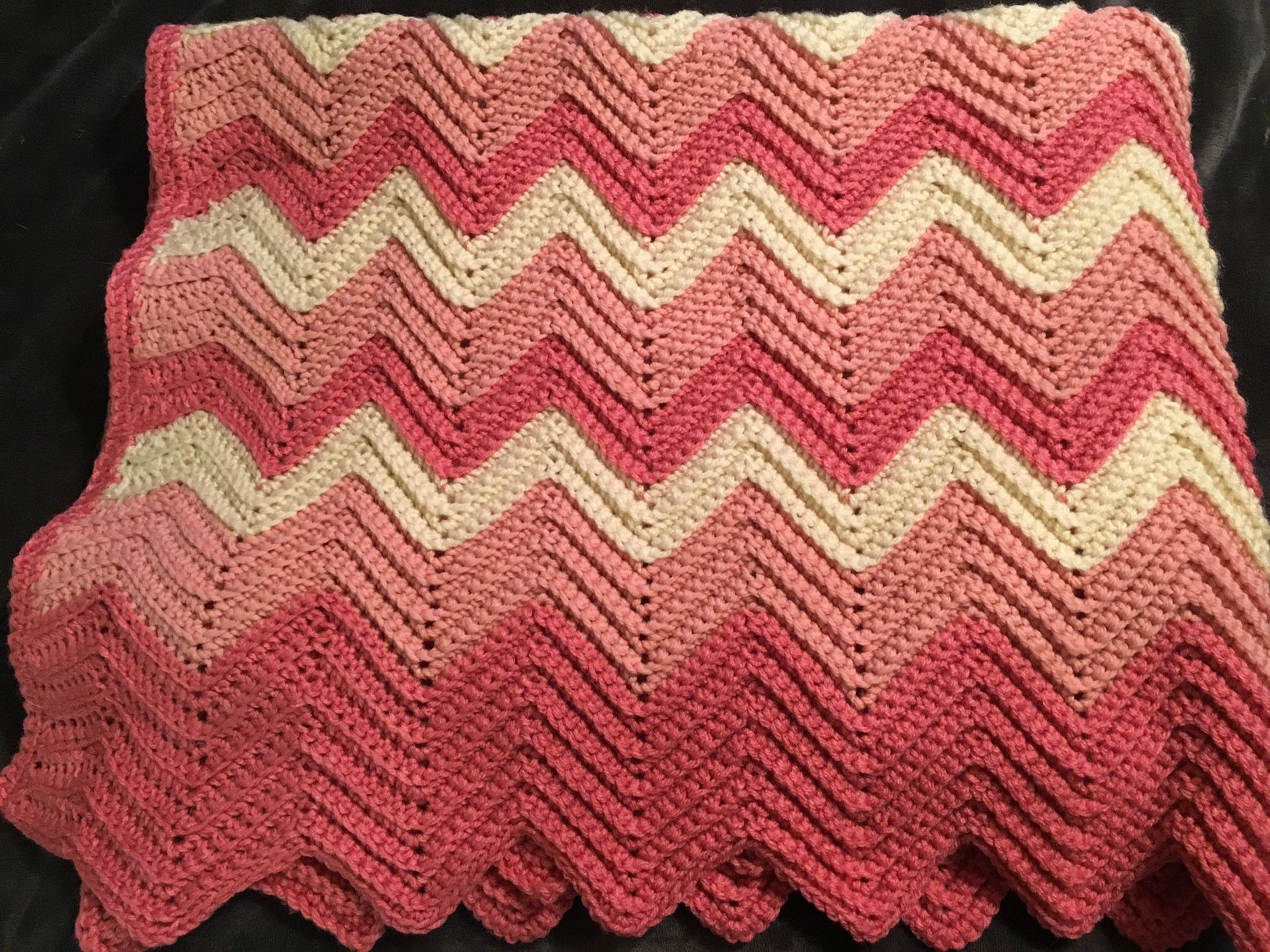 Brand new hand crocheted light lap blanket $40