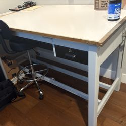 Vintage 4-post Drafting Table (with drawers)