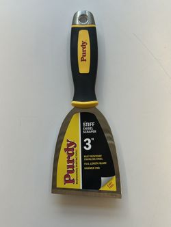 Purdy®, 3 in W Blade, Angled, Stiff Blade, Stainless Steel Blade, Rubber Handle