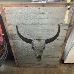 Skull On Galvanized Picture