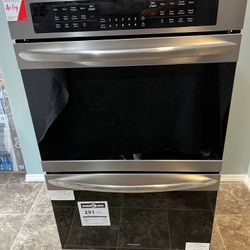  30-in Self-Cleaning Single Fan European Element Double Electric Wall Oven Stainless Steel ( Smudge Proof) New neven used never installed. Google mode