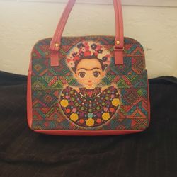 $25 NEW!! Red FRIDA Purse - 3 Zip Sections 