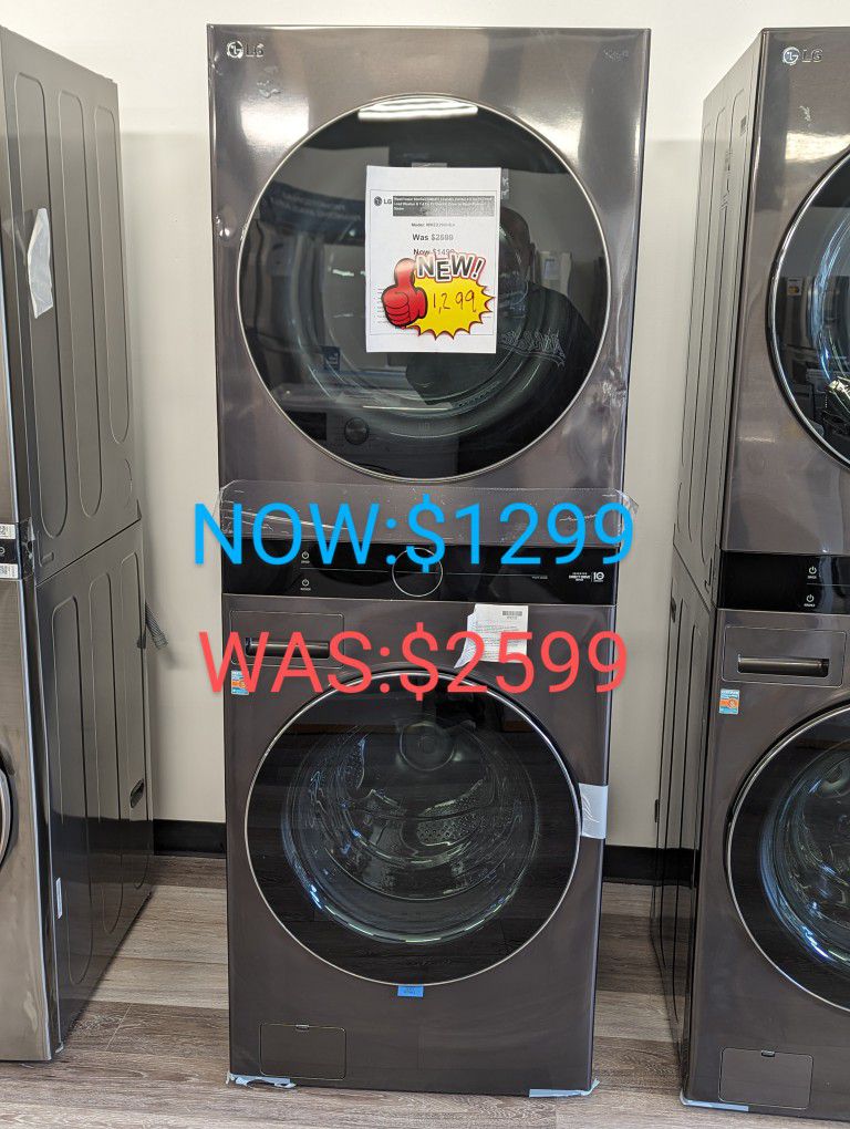 WashTower. 4.5cu Front Load Washer and 7.4cu Electric Dryer with Steam 