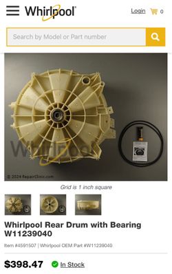 Whirlpool outer washer tub