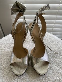 Charlotte Olympia  High Heels Shoes, Silver, Size 40.5