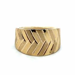 Woman’s Ladies 14k Yellow Gold Herringbone Band Ring Size 7.5 GP3134878