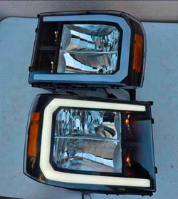 07-13 Gmc Sierra LED DRL Headlights Luces Micas Calaveras Faros Faroles Focos Headlamps