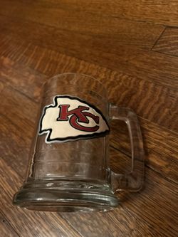 2 Older Kansas City Chiefs Beer Mug Never Used  Was Just On Display Shelf Pewter Emblem Inside 