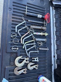 Mixed Lot Hitch Pins, Clevis Hooks & Hardware