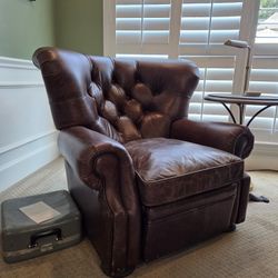 RH Churchill Leather Recliner