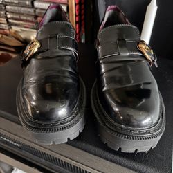 Circus NY black Loafers With Golden Buckle Size 10