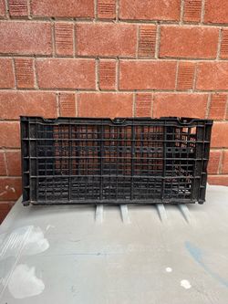 Black Plastic Storage Crate Light Weight