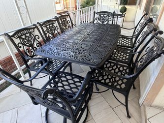 10 pc Heavy Cast AluminumHanamint Outdoor Patio Dining Table Set