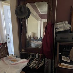 Antique Coat Hanger/Mirror