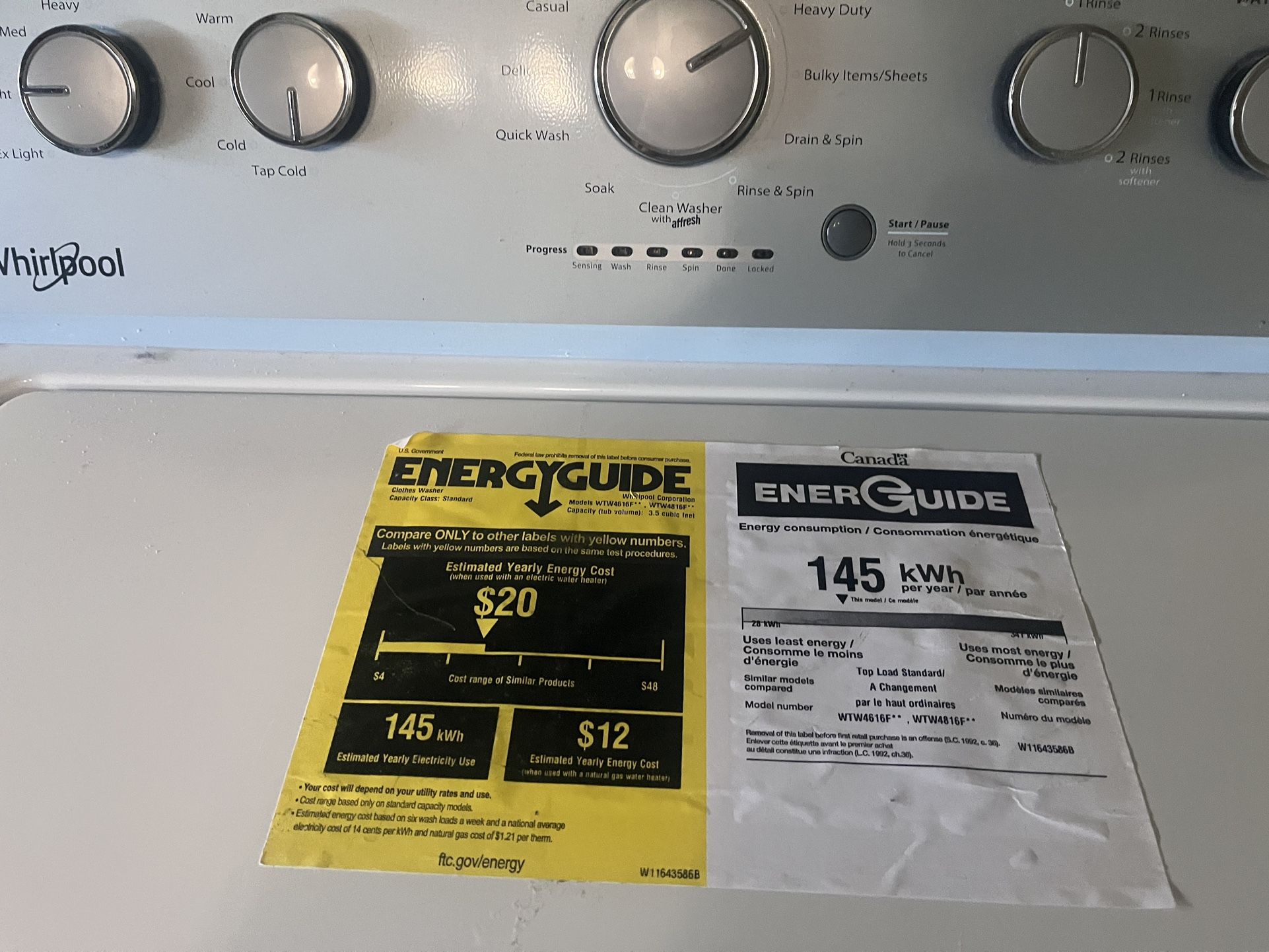 Whirlpool Washer & Dryer – Like New! – Pittsburg, CA