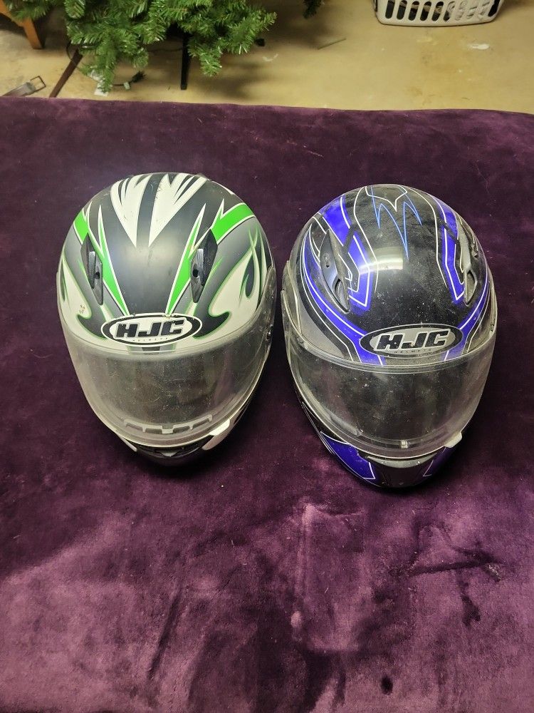 Hjc 2 Motor Cycle Helmets. Xl Good Condition