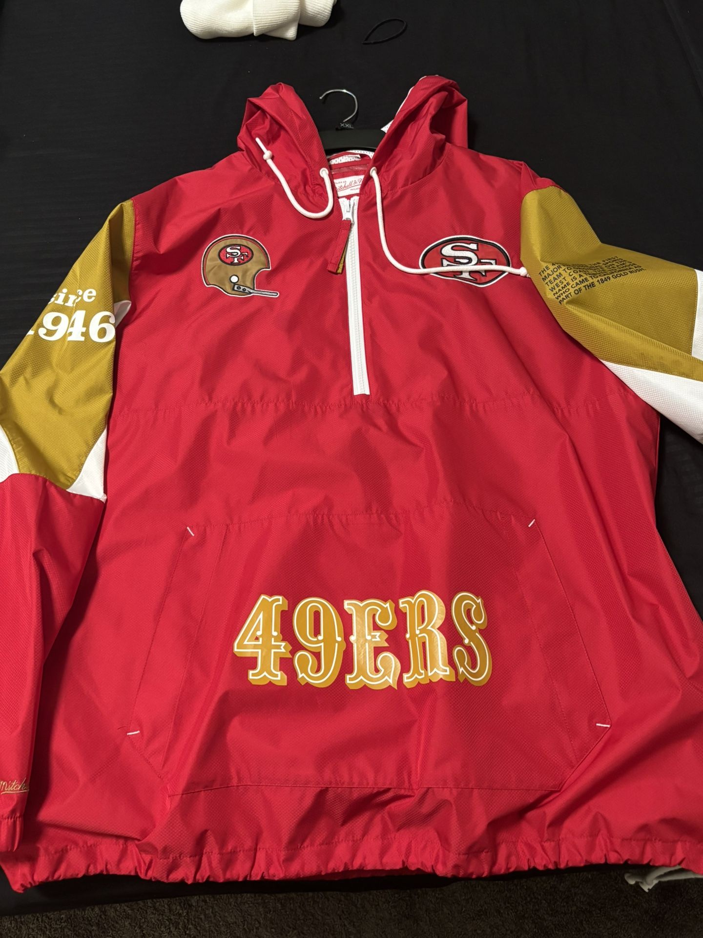 49ers Pull Over Windbreaker With Hoodie
