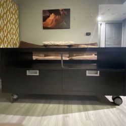 TV Bench | TV Stand with Wheels | Roll Away Stand