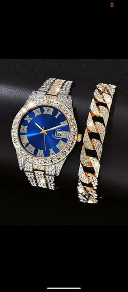 Iced Out Watch With Bracelet