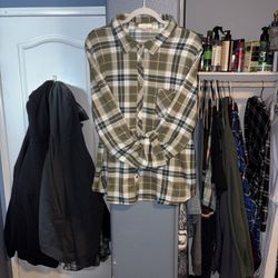 Green flannel women's button-down