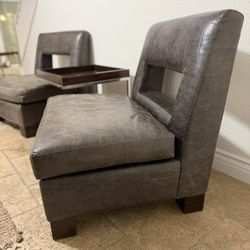 Elegant Faux Snake Leather Chairs