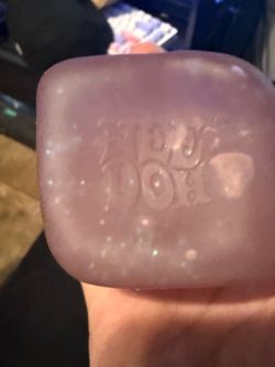 REAL needoh sparkle cube with a small hole and air bubbles