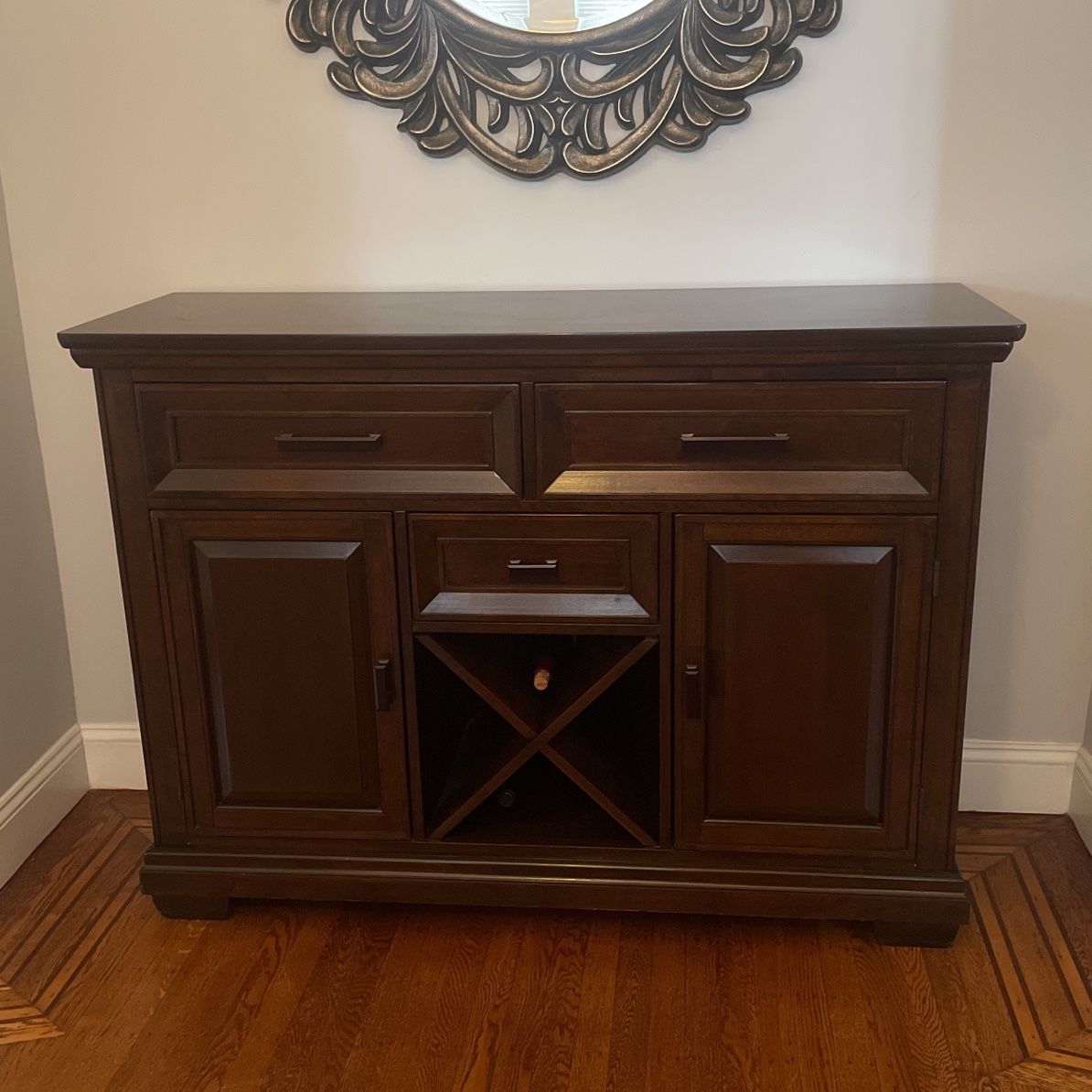Dining Room Accent Cabinet With Wine Rack 