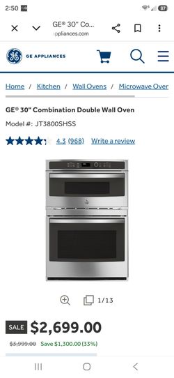 GE 30" double wall oven