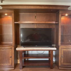 Large wooden entertainment center