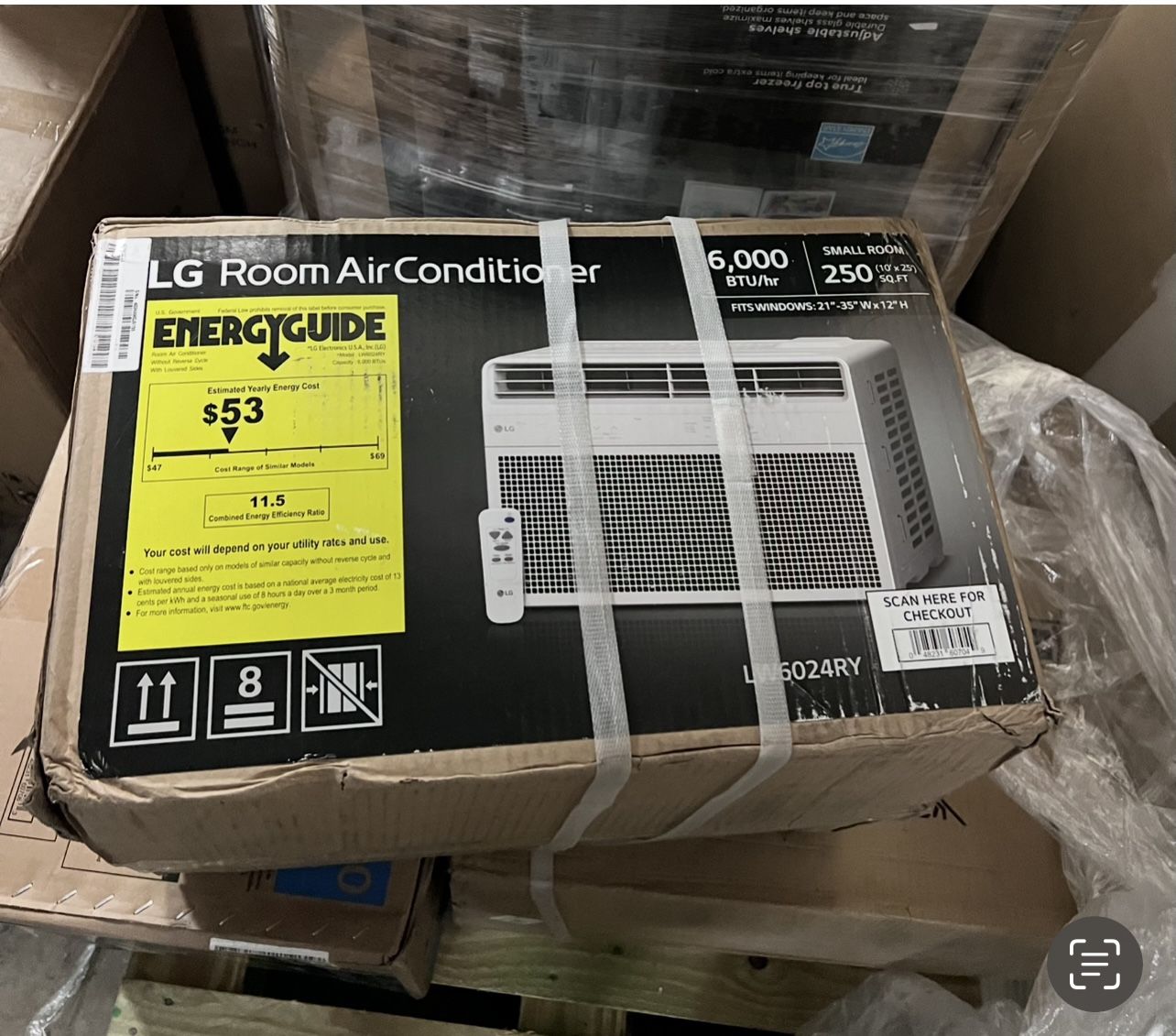6,000 BTU 115-Volt Window Air Conditioner Cools 250 sq. ft with Remote and Dehumidifier