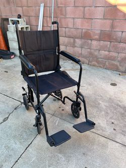 Black Folding Transport Wheelchair