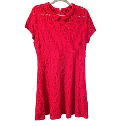 Eva Mendez Pin Up Style Red lace Dress size 12