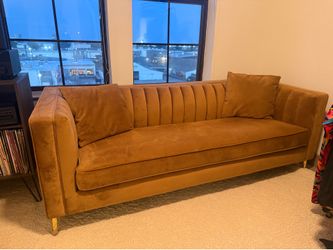 Velvet Sofa - 7’ Beautiful, Like New - Huge Discount