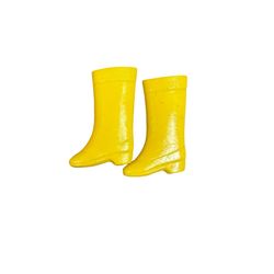 Vtg Mattel Barbie or Skipper Doll Size Boots - Yellow Rain Boots