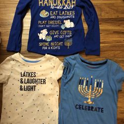 Chanukah Shirts Size Extra Small, Small, And Medium, Dreidel Size Medium Skirt 
