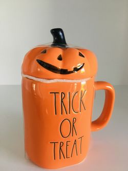 Rae Dunn Halloween Trick Or Treat Mug With Topper