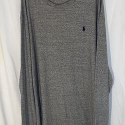 Ralph Lauren Mens Gray Long Sleeve Pullover Shirt. Size, XXL