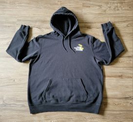 Women's North Face Black Sunflower Flower Sweater Hoodie Sz XL