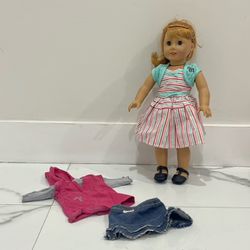 Maryellen American girl Doll + Hoodie & Jean Skirt