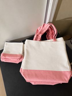 🔥 20 PCS Pink Tote & Makeup Bag Bundle Set – Mixed Sizes – $45 🔥